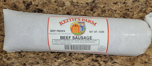 KEITH'S FARM BEEF SAUSAGE 5-2# ROLLS